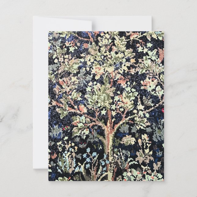 Tarjeta plana William Morris Tree of Life (Anverso)