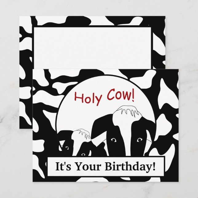 Tarjeta plana Wisconsin Holy Cow Birthday Personal (Anverso / Reverso)