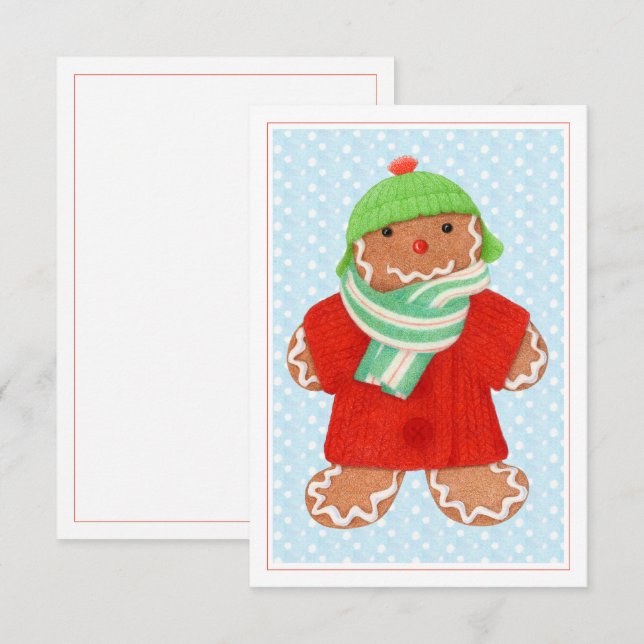 Tarjeta plana WOOLIE GINGERBREAD 3.5x5 (Anverso / Reverso)