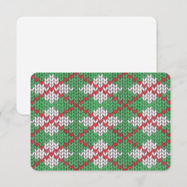 Tarjeta plana XMAS ARGYLE KNIT 3.5x5 / horizontal (Anverso / Reverso)