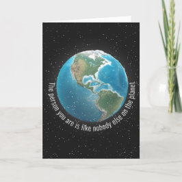 Tarjeta Planeta de cumpleaños Tierra con estrellas