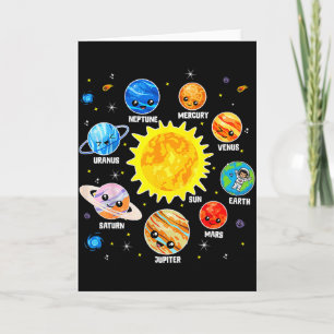 Tarjeta Planeta del sistema solar Espacio Planetas Niños N