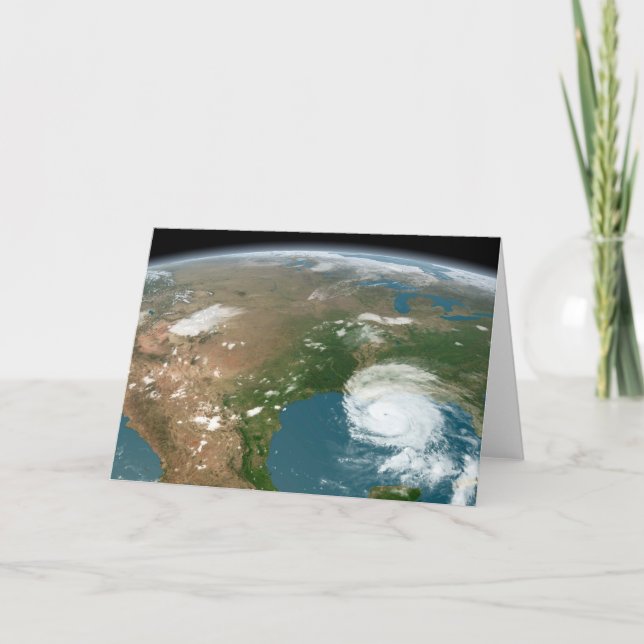 Tarjeta Planeta Panorámico Tierra Y Estados Unidos. (Anverso)