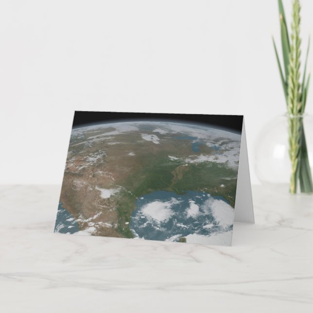 Tarjeta Planeta Panorámico Tierra Y Estados Unidos. 2 (Anverso)
