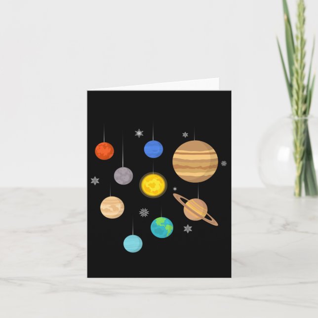 Tarjeta Planetas En El Espacio  (Anverso)