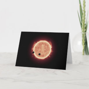 Tarjeta Planetas Transitando Estrella De Enano Rojo En Tra