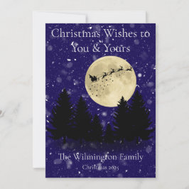 Tarjeta Plano de Navidades familiares de Santa Lughting