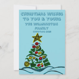 Tarjeta plano de Navidades fotográficos de la familia Craf