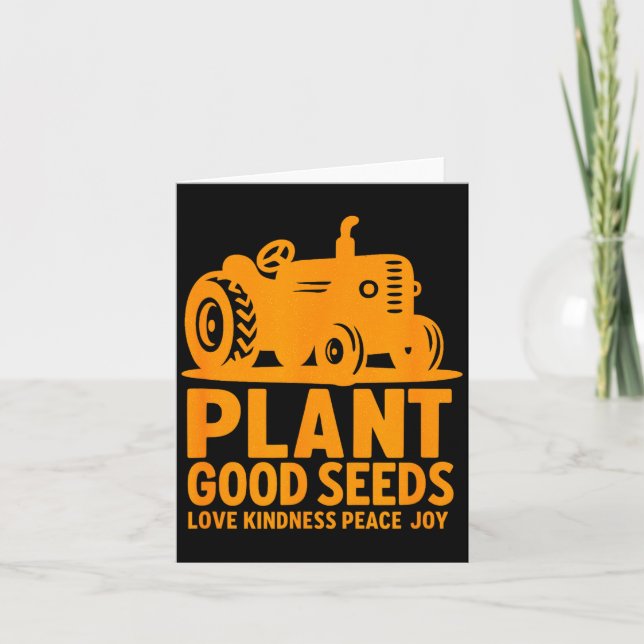 Tarjeta Plant Good Seeds Love Kindness Peace Joy Christian (Anverso)