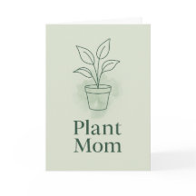 Plant Mom Greeting Card – Minimal Line Art Botanic