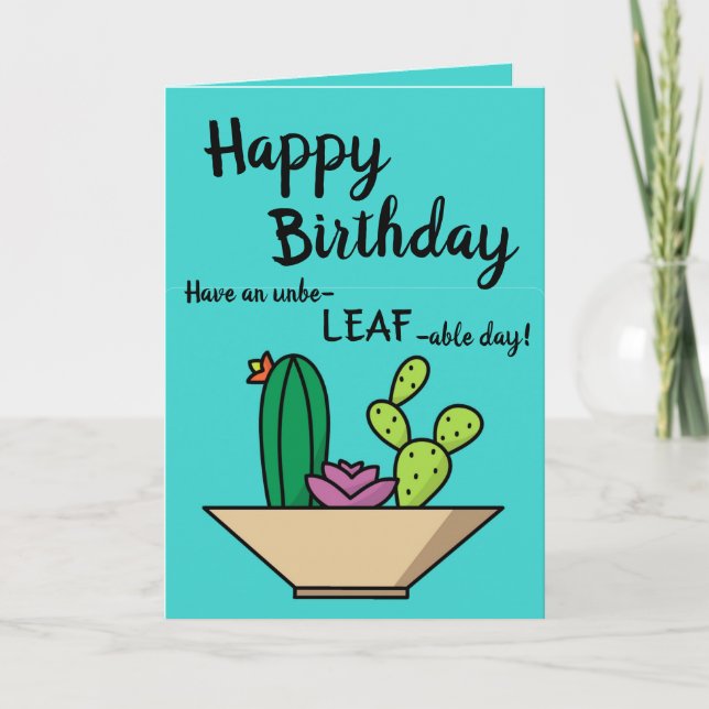 Tarjeta Plant Succulent Garden Birthday (Anverso)