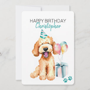 Tarjeta Planta de cumpleaños feliz personalizada de perro 