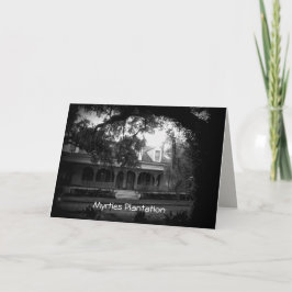 Tarjeta Plantación de Myrtles en blanco y negro