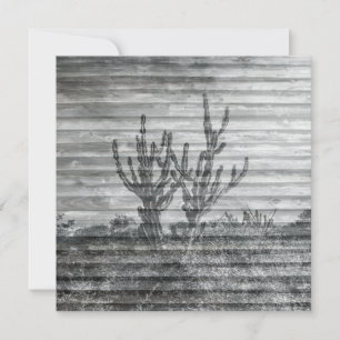 Tarjeta Plantas de Cactus Sobre Tablones de Madera Foto en