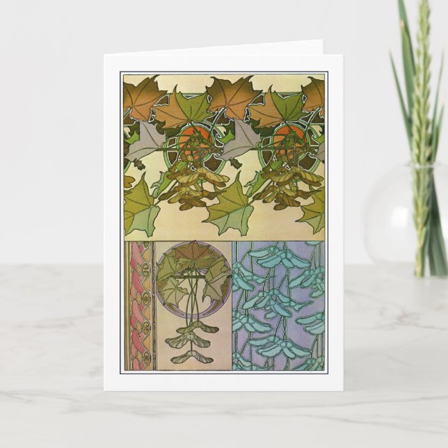 Tarjeta Plantas de estilo Art Nouveau, Mucha (Anverso)
