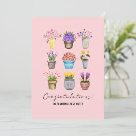 Tarjeta Plantas de flores dulces dan la bienvenida a nuevo