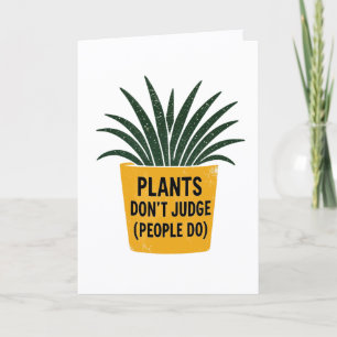Tarjeta Plantas Divertidas No Juzgan Arte de Sello de Tint