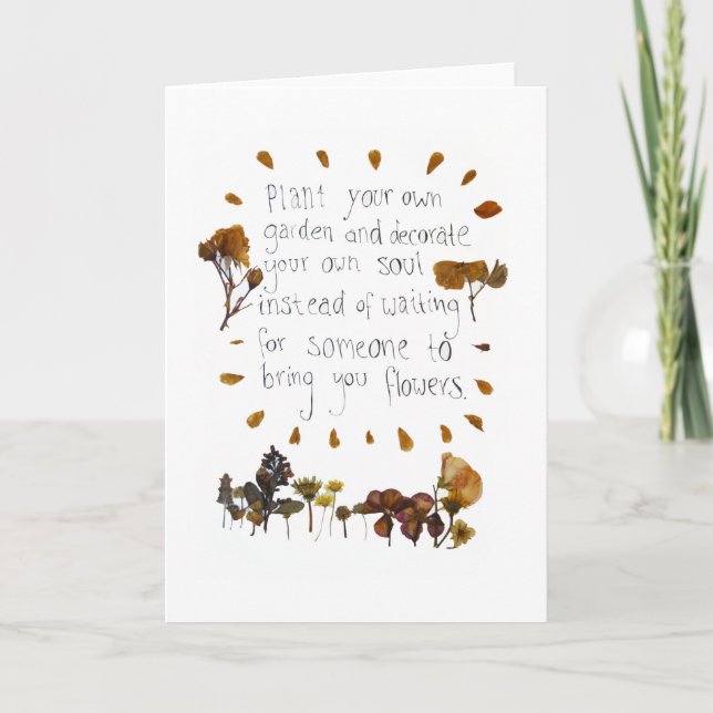 Tarjeta Plante su propio jardín inspirador (Anverso)