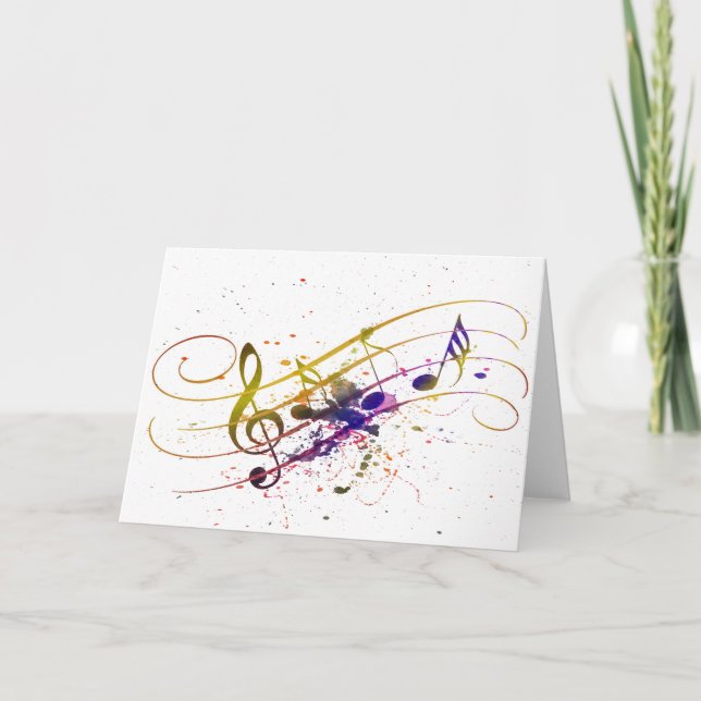 Tarjeta Plantón musical colorido (Anverso)