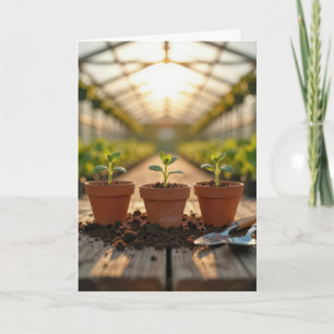 Tarjeta Plántulas de plantas de invernadero de cumpleaños