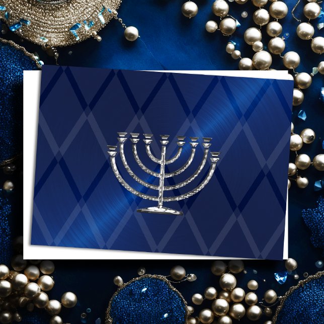 Tarjeta Plata Menorah Hanukkah (Subido por el creador)