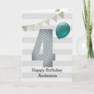 Tarjeta Plata y Azul, cuarto cumpleaños