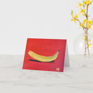 Tarjeta Plátano con fondo rojo