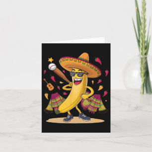 Tarjeta Plátano Mexicano Jugando Béisbol Divertido Cinco D