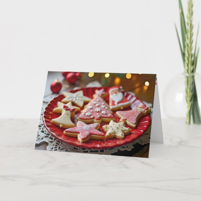 Tarjeta Plate de cookies de Navidades (Anverso)