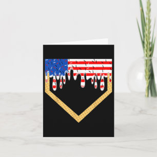 Tarjeta Plato de béisbol goteo niños helado bandera de EE.