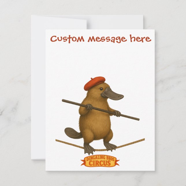 Tarjeta Plato platypus tightrope walker (Anverso)