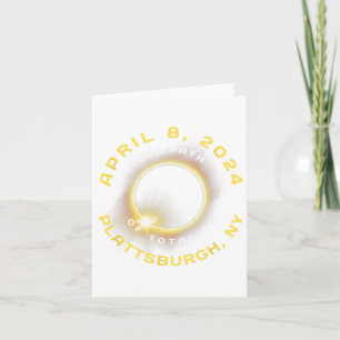 Tarjeta Plattsburgh New York Solar Eclipse Totalidad Abril