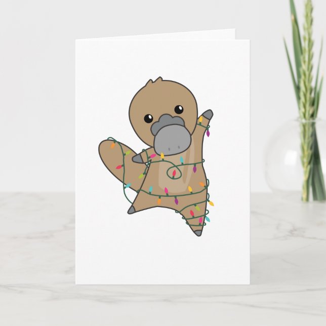 Tarjeta platypus Navidad Tabes Animales Dulces (Anverso)