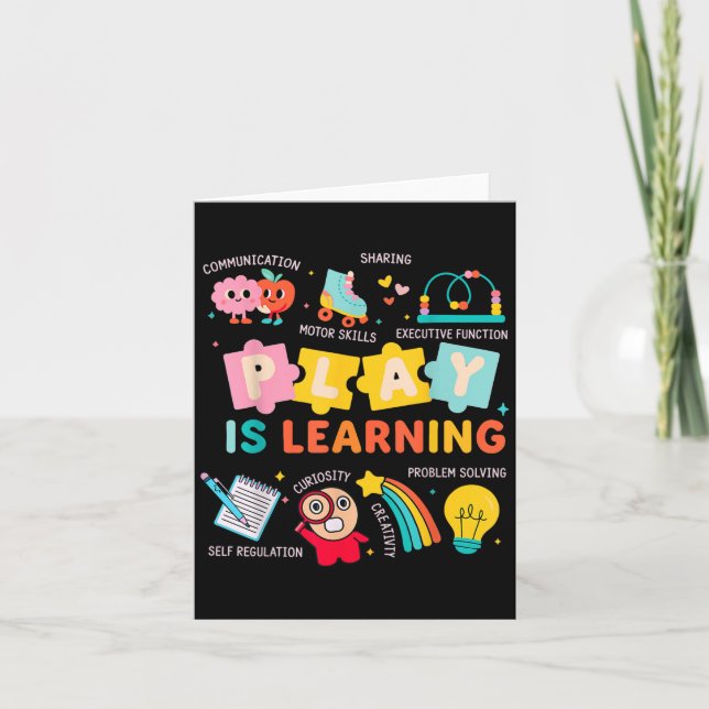 Tarjeta Play is Learning Kindergarten Teacher Life School (Anverso)