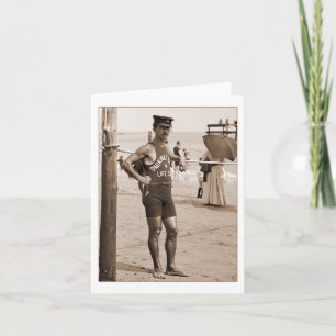 Tarjeta Playa 1905 de Brighton del salvavidas