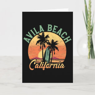 Tarjeta Playa Avila California Surfista Retro Vintage Play