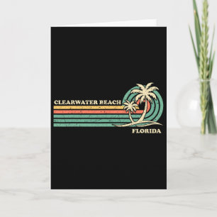 Tarjeta Playa Clearwater Florida Verano Vintage Vacaciones