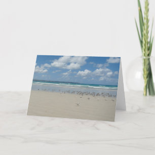 Tarjeta Playa con Gaviotas