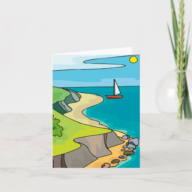 Tarjeta Playa de Acantilado Costero Velero (Subido por el creador)