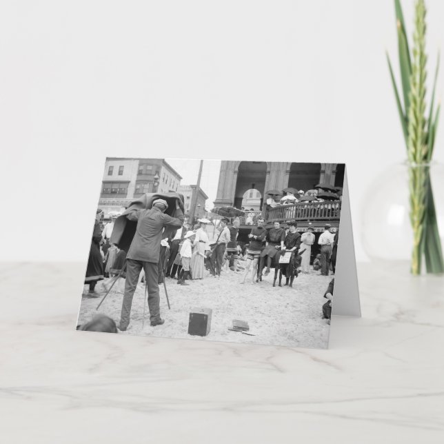 Tarjeta Playa de Atlantic City, 1890s (Anverso)