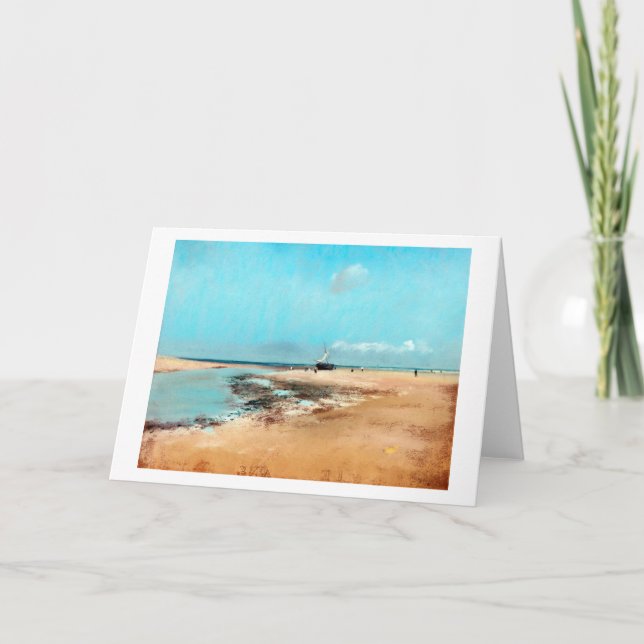 Tarjeta Playa de baja marea (boca del río), Edgar Degas (Anverso)