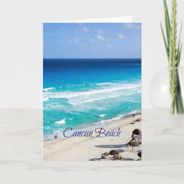 Tarjeta Playa de Cancún, México (Anverso)
