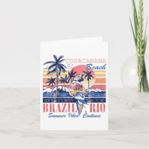 Tarjeta Playa de Copacabana Saludos a Brasil y a Río de Ja