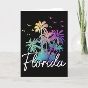 Tarjeta Playa de Florida Vintage Miami Tampa Palmeras Vaca