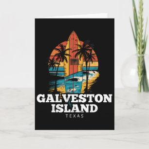 Tarjeta Playa de la Isla Galveston Texas Surfboard Surfing