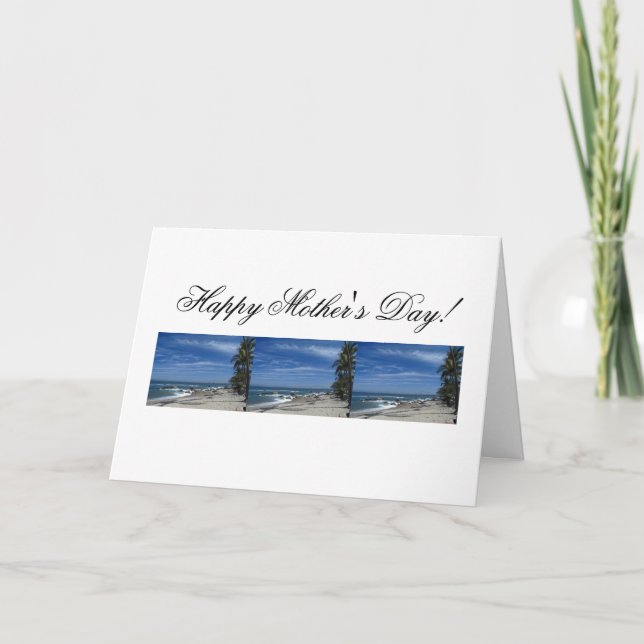 Tarjeta Playa de la palmera; El día de madre feliz (Anverso)