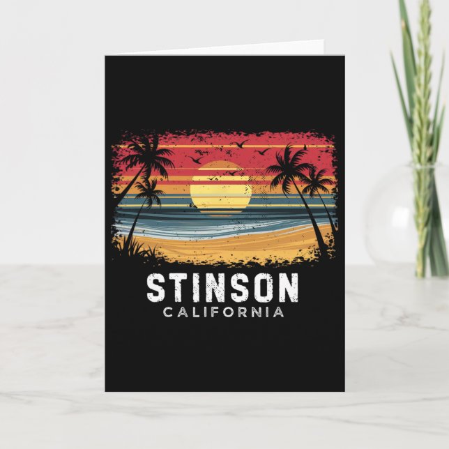 Tarjeta Playa de Stinson California Surfboard Beach  (Anverso)