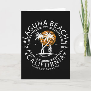 Tarjeta Playa de surf retro Laguna California hombres muje