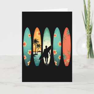 Tarjeta Playa de surfista surfear hawaiano surfista divert