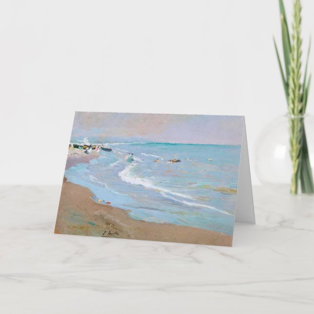 Tarjeta Playa de Valencia | Joaquín Sorolla (Anverso)